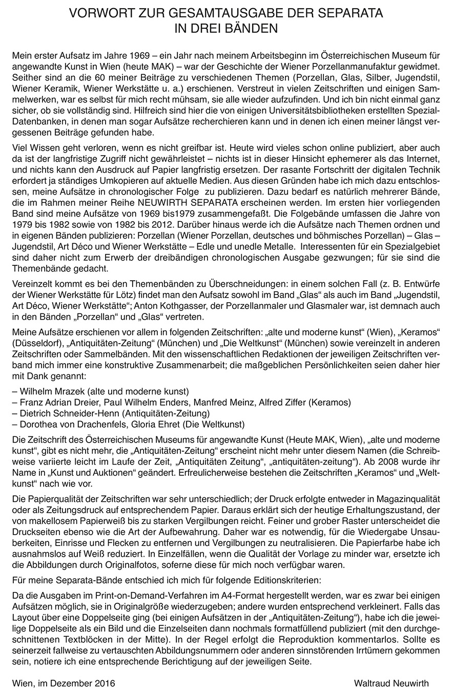 Neuwirth Separata I Vorwort Gesamtausgabbe